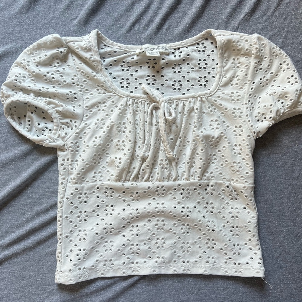 White Eyelet Top